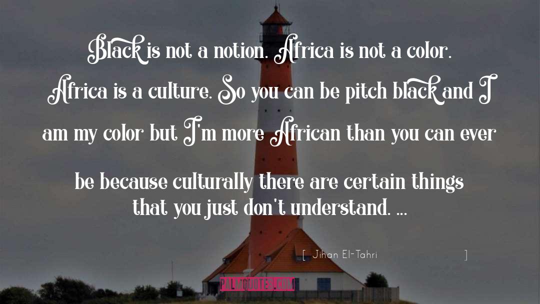 Jihan El-Tahri Quotes: Black is not a notion.
