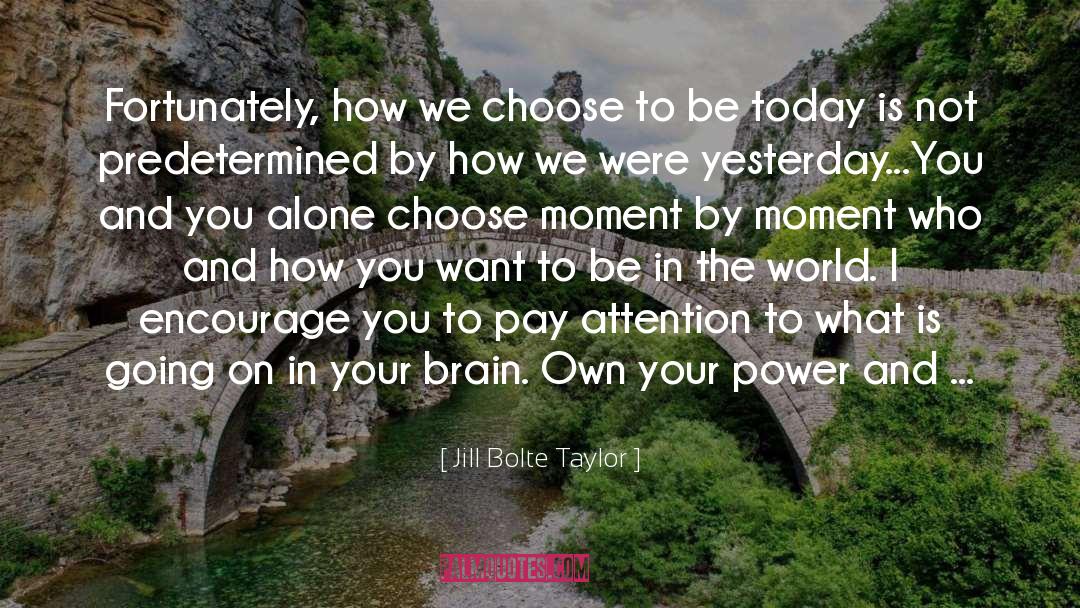 Jill Bolte Taylor Quotes: Fortunately, how we choose to