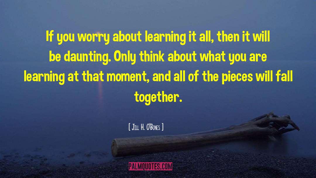 Jill H. O'Bones Quotes: If you worry about learning