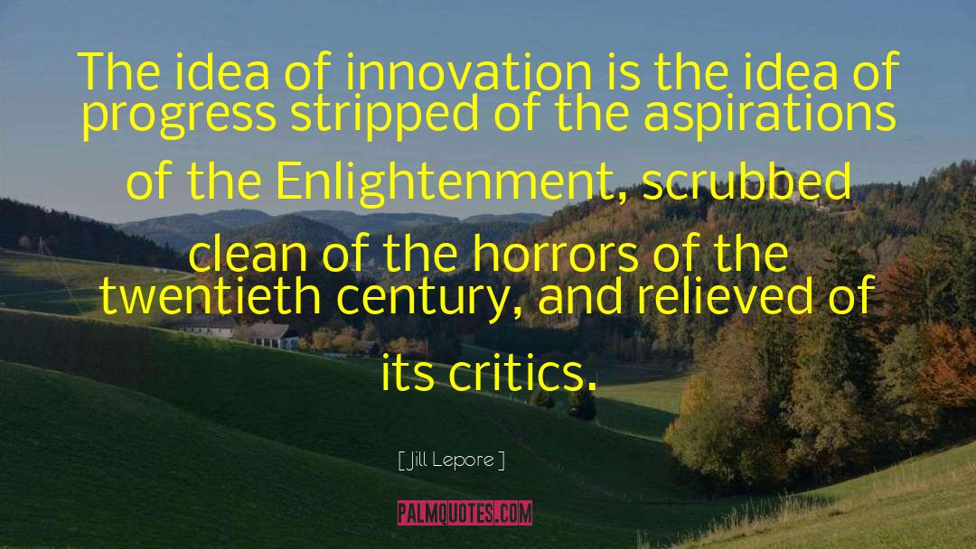 Jill Lepore Quotes: The idea of innovation is