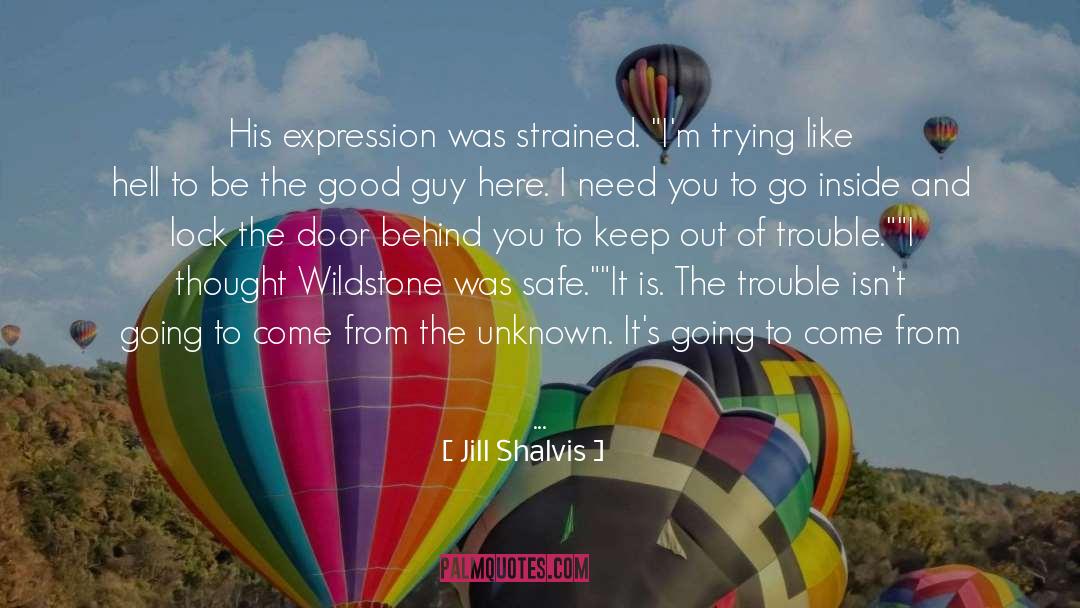 Jill Shalvis Quotes: His expression was strained. 