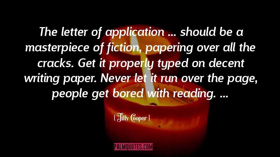 Jilly Cooper Quotes: The letter of application ...