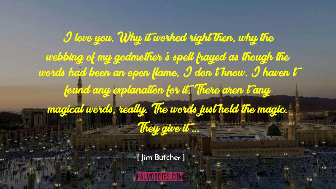 Jim Butcher Quotes: I love you. Why it