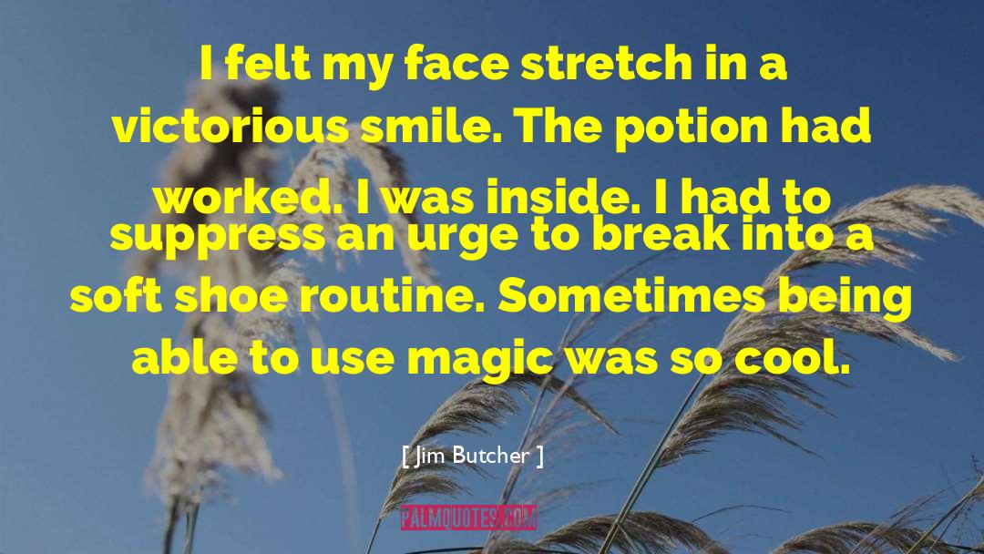 Jim Butcher Quotes: I felt my face stretch