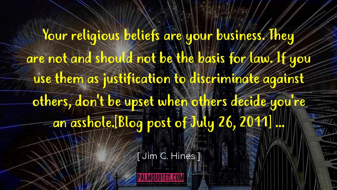 Jim C. Hines Quotes: Your religious beliefs are your