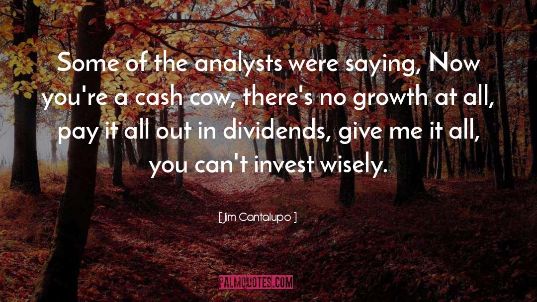 Jim Cantalupo Quotes: Some of the analysts were