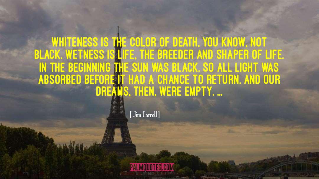 Jim Carroll Quotes: Whiteness is the color of