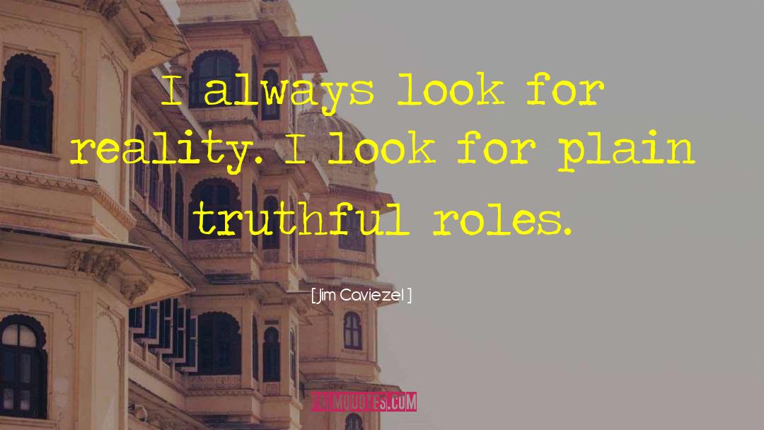 Jim Caviezel Quotes: I always look for reality.