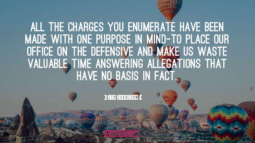 Jim Garrison Quotes: All the charges you enumerate