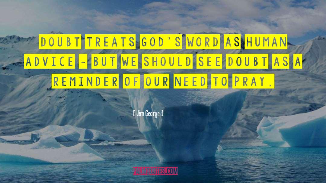 Jim George Quotes: Doubt treats God's Word as