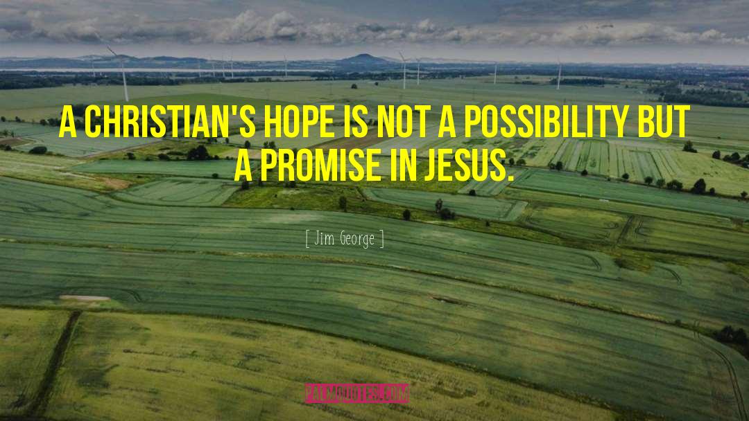 Jim George Quotes: A Christian's hope is not