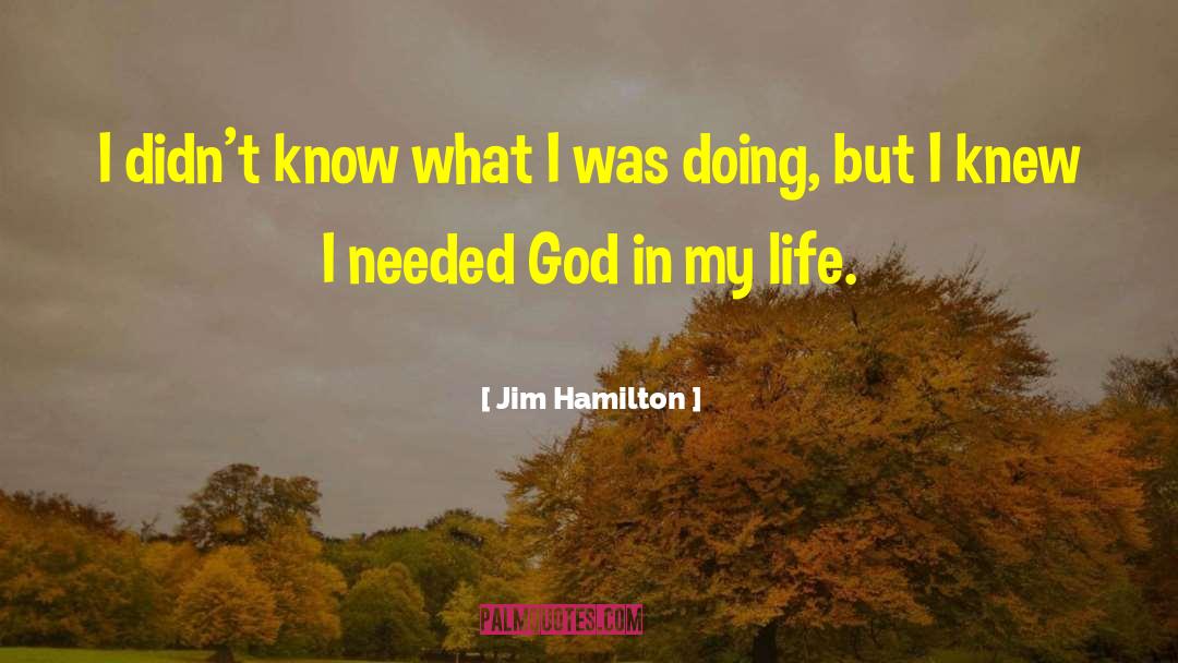 Jim Hamilton Quotes: I didn't know what I