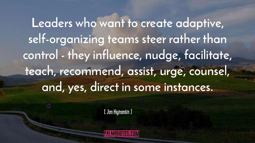 Jim Highsmith Quotes: Leaders who want to create