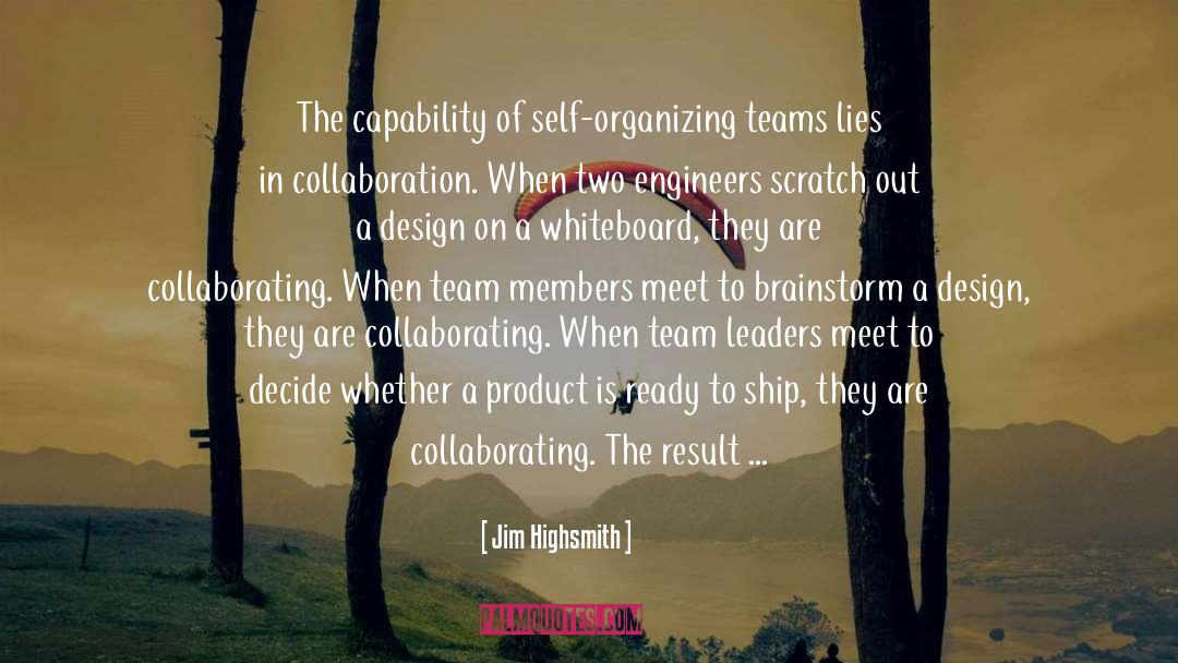 Jim Highsmith Quotes: The capability of self-organizing teams