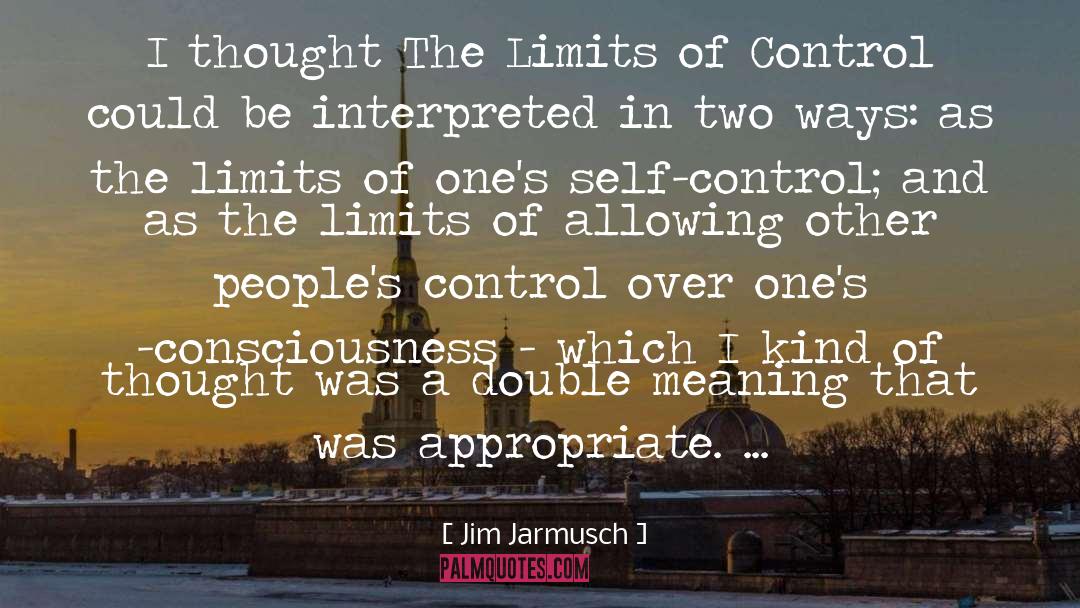 Jim Jarmusch Quotes: I thought The Limits of