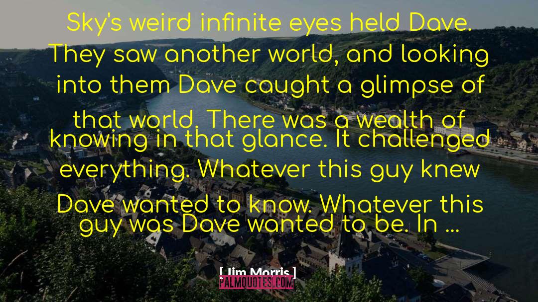 Jim Morris Quotes: Sky's weird infinite eyes held