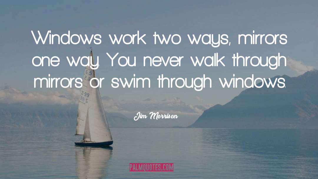 Jim Morrison Quotes: Windows work two ways, mirrors