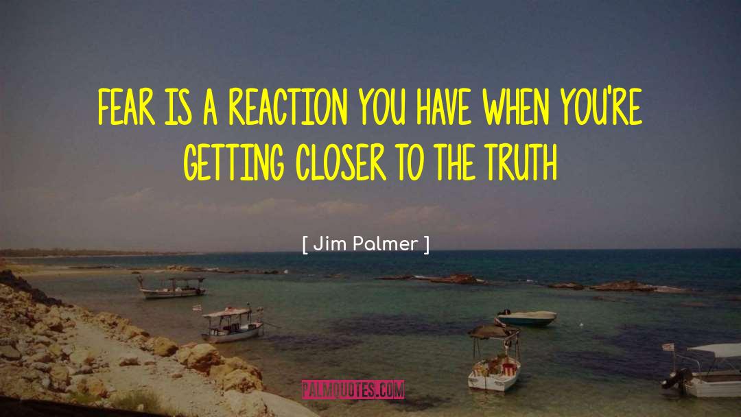 Jim   Palmer Quotes: FEAR IS A REACTION YOU