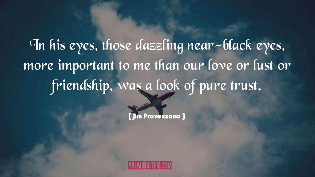 Jim Provenzano Quotes: In his eyes, those dazzling