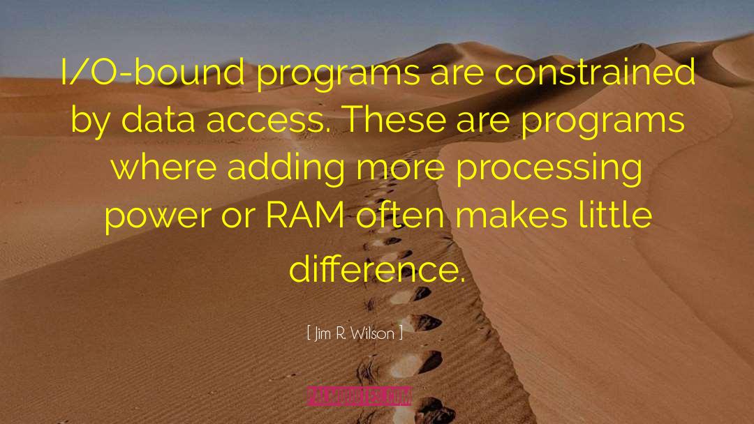 Jim R. Wilson Quotes: I/O-bound programs are constrained by