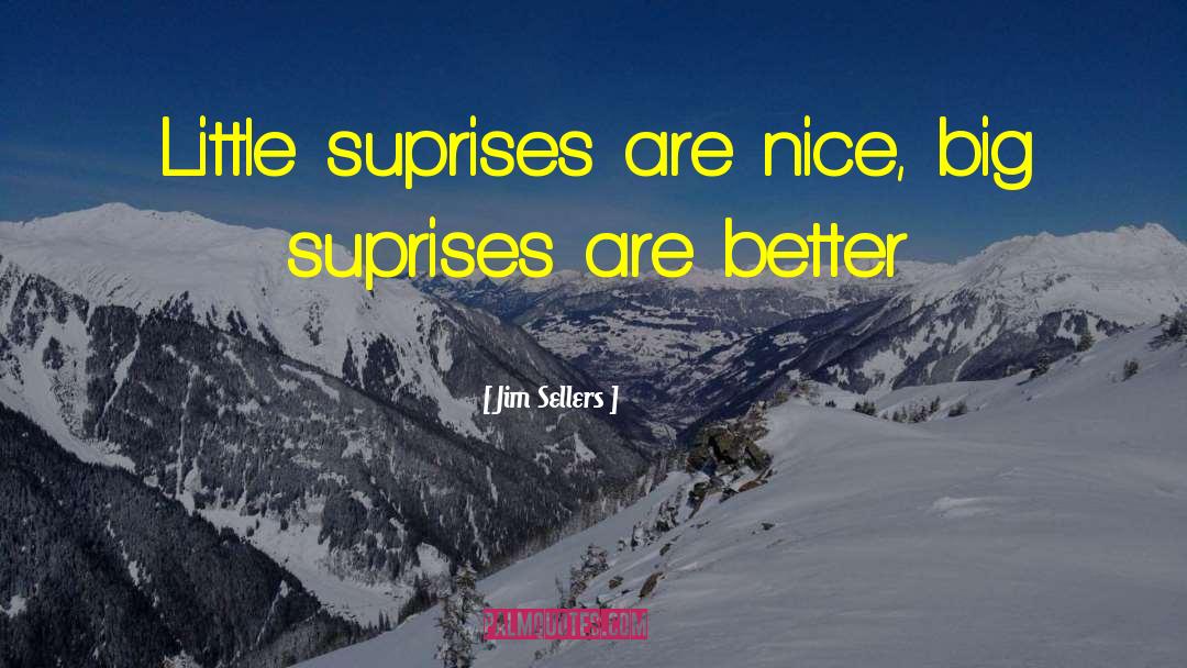 Jim Sellers Quotes: Little suprises are nice, big