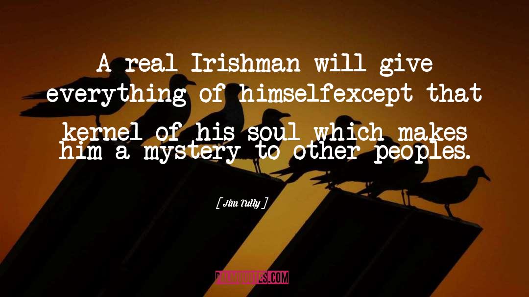 Jim Tully Quotes: A real Irishman will give