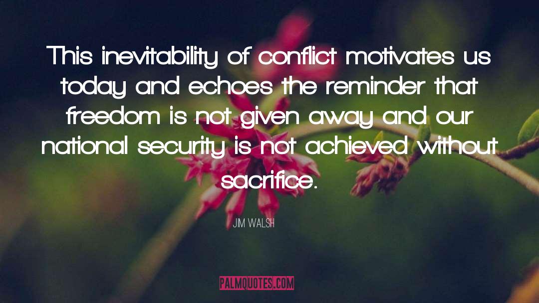 Jim Walsh Quotes: This inevitability of conflict motivates