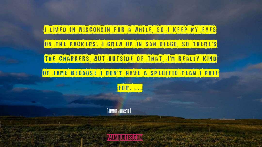 Jimmie Johnson Quotes: I lived in Wisconsin for