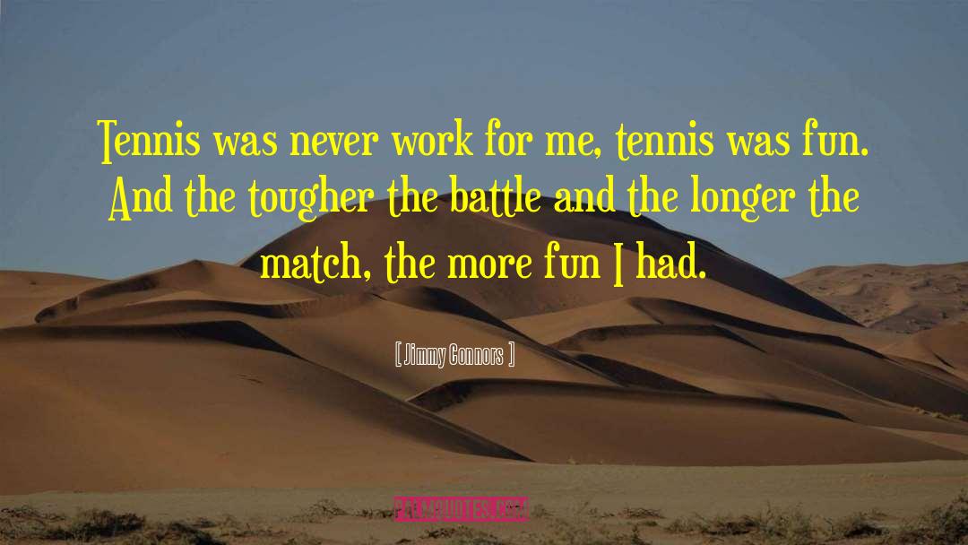 Jimmy Connors Quotes: Tennis was never work for