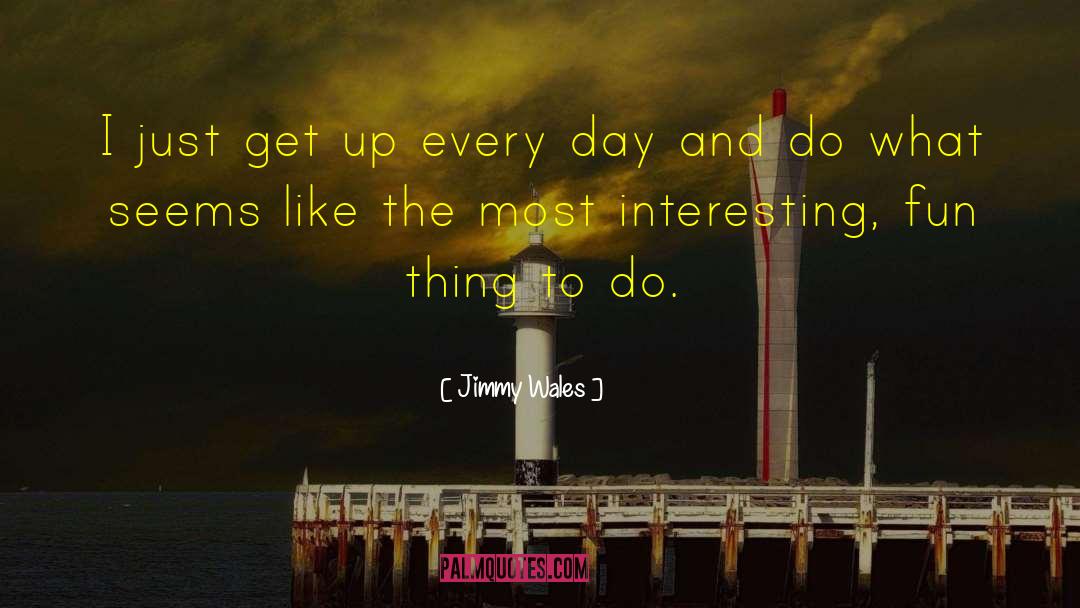 Jimmy Wales Quotes: I just get up every