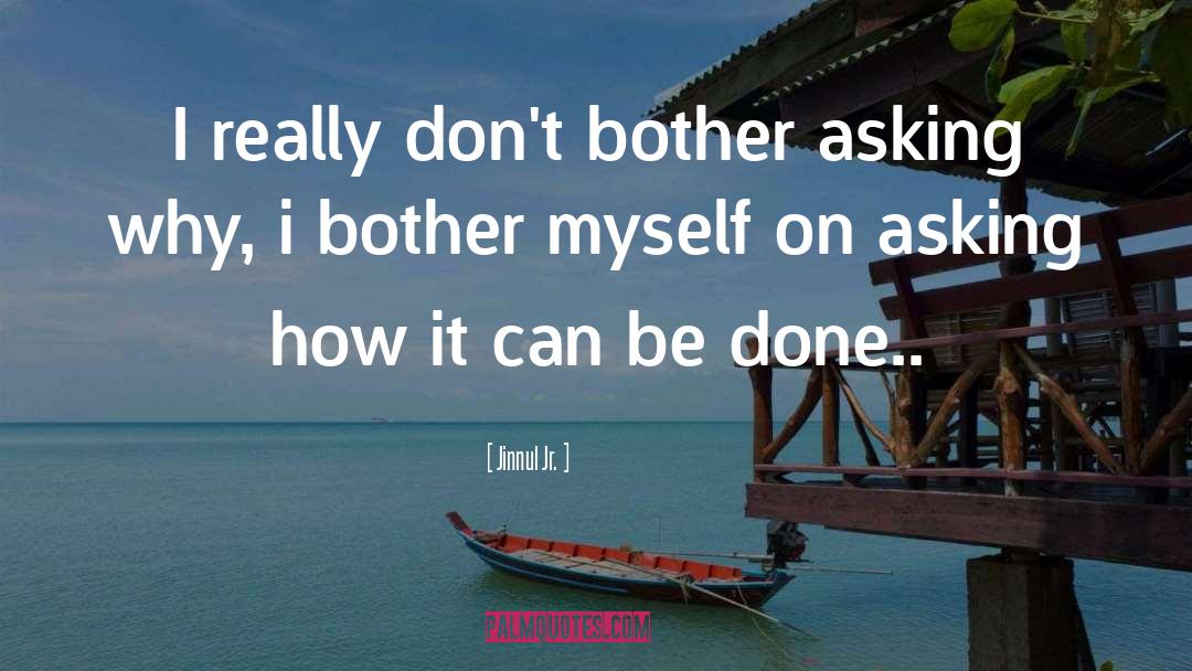 Jinnul Jr. Quotes: I really don't bother asking