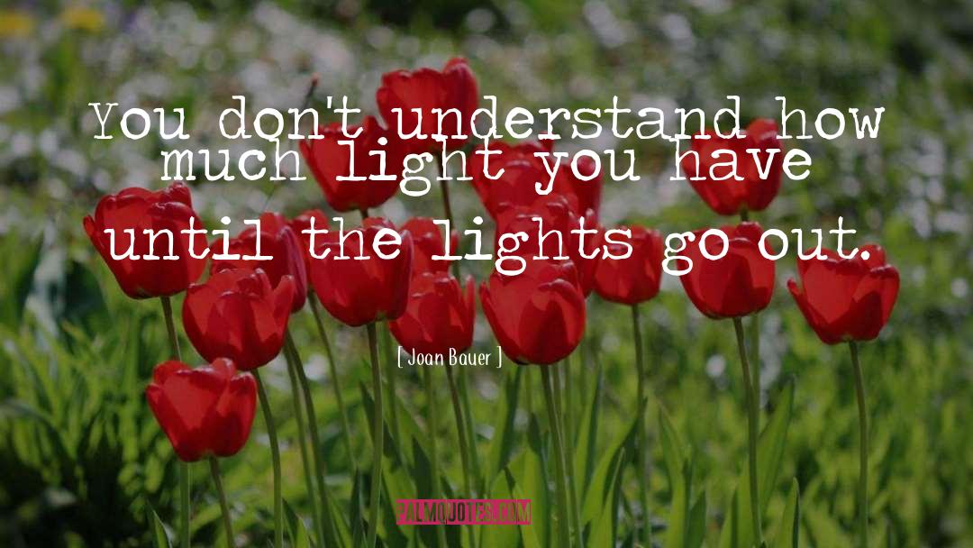Joan Bauer Quotes: You don't understand how much