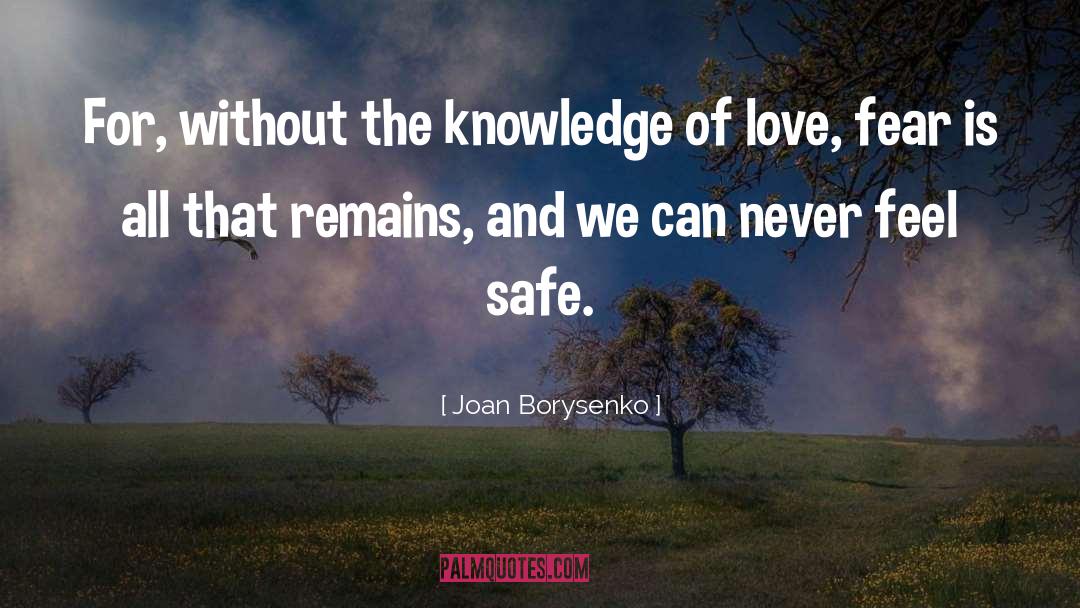 Joan Borysenko Quotes: For, without the knowledge of