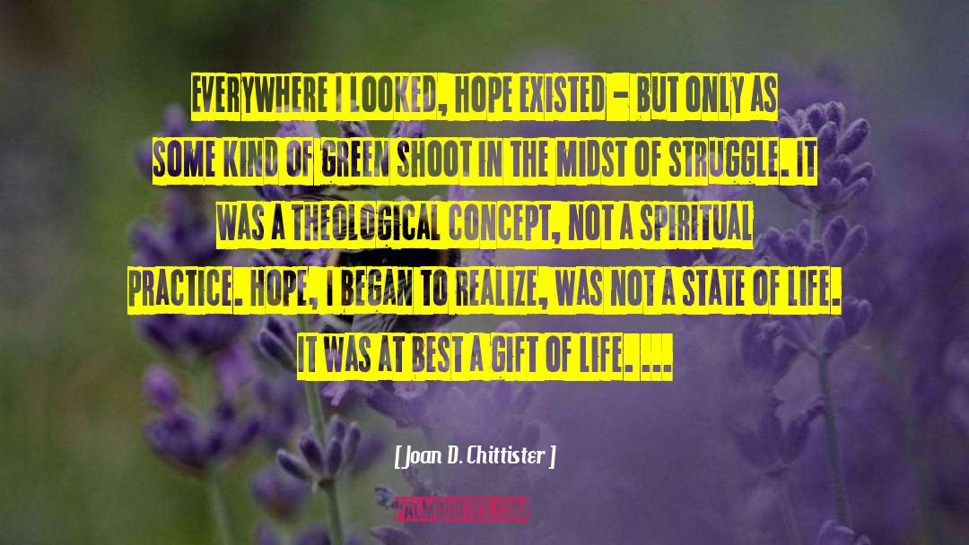 Joan D. Chittister Quotes: Everywhere I looked, hope existed