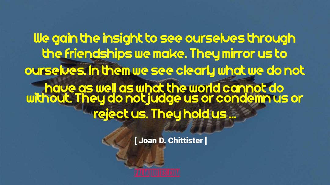 Joan D. Chittister Quotes: We gain the insight to
