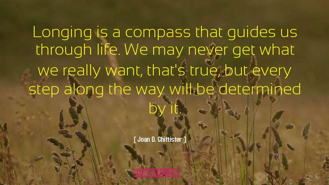 Joan D. Chittister Quotes: Longing is a compass that