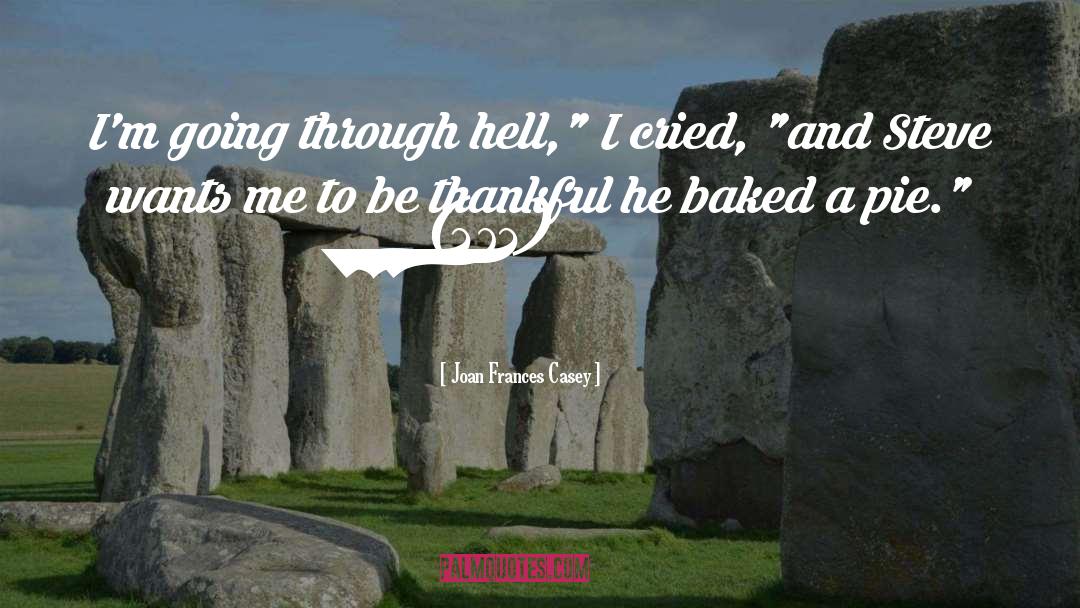 Joan Frances Casey Quotes: I'm going through hell,