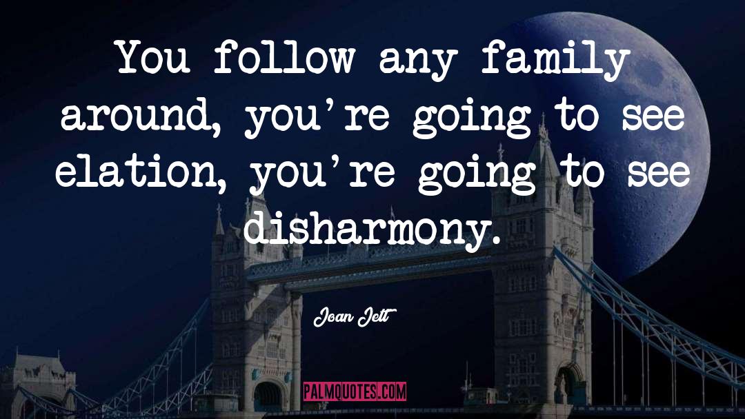 Joan Jett Quotes: You follow any family around,