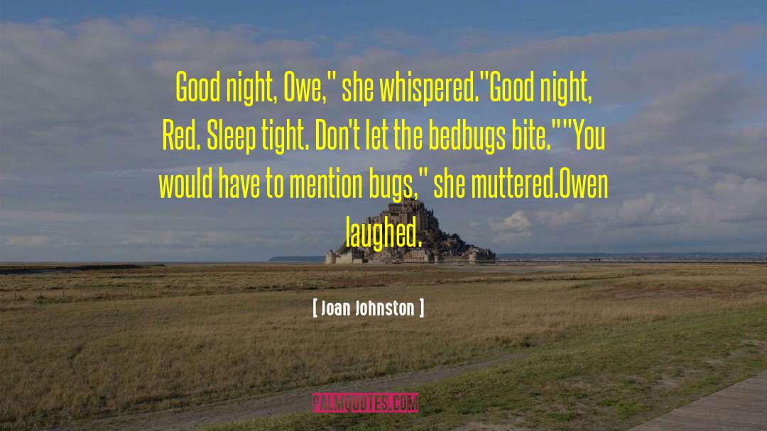 Joan Johnston Quotes: Good night, Owe,