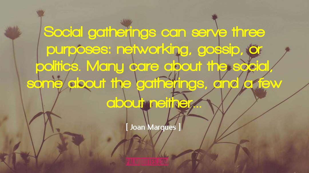 Joan Marques Quotes: Social gatherings can serve three