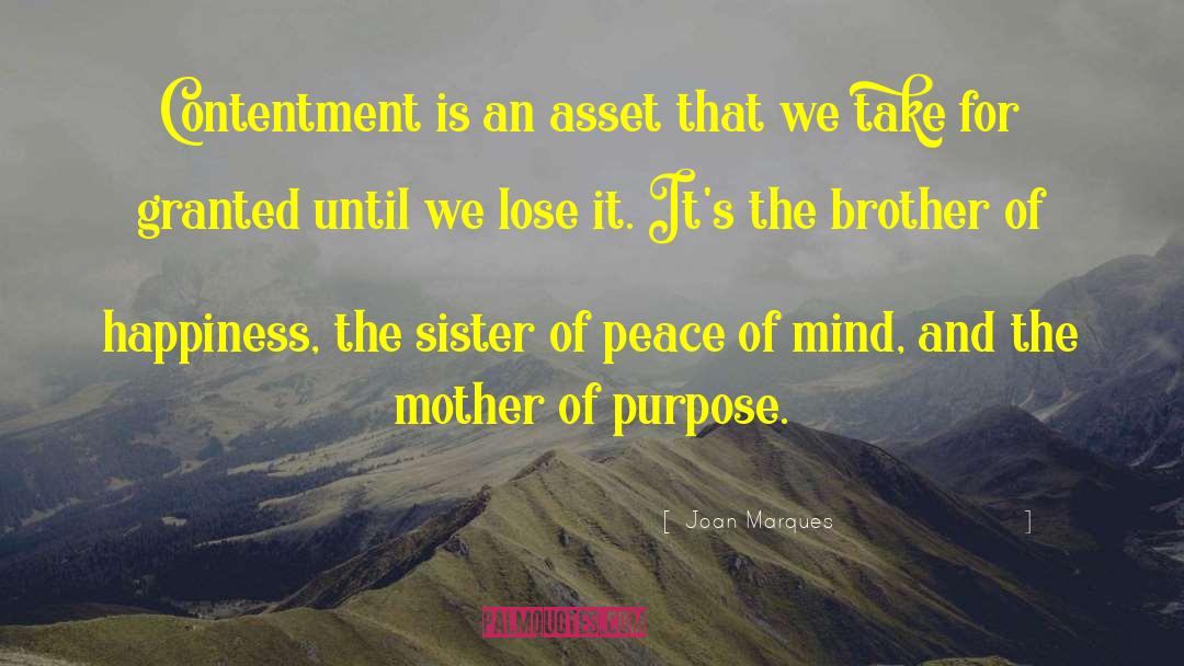 Joan Marques Quotes: Contentment is an asset that
