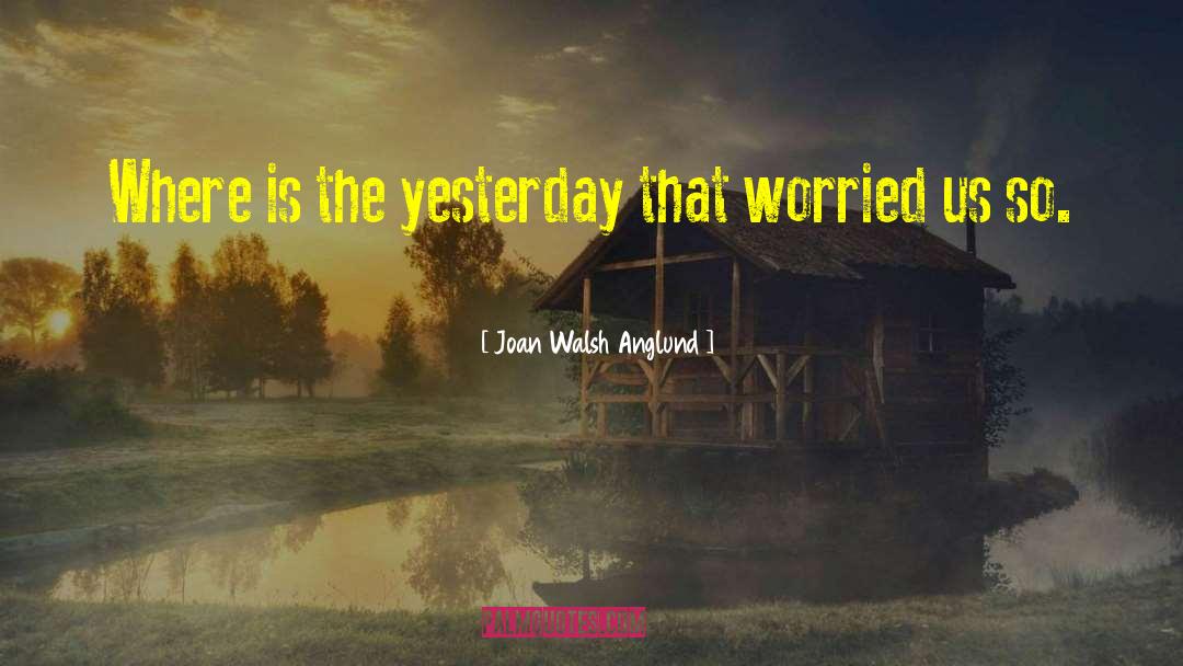 Joan Walsh Anglund Quotes: Where is the yesterday that