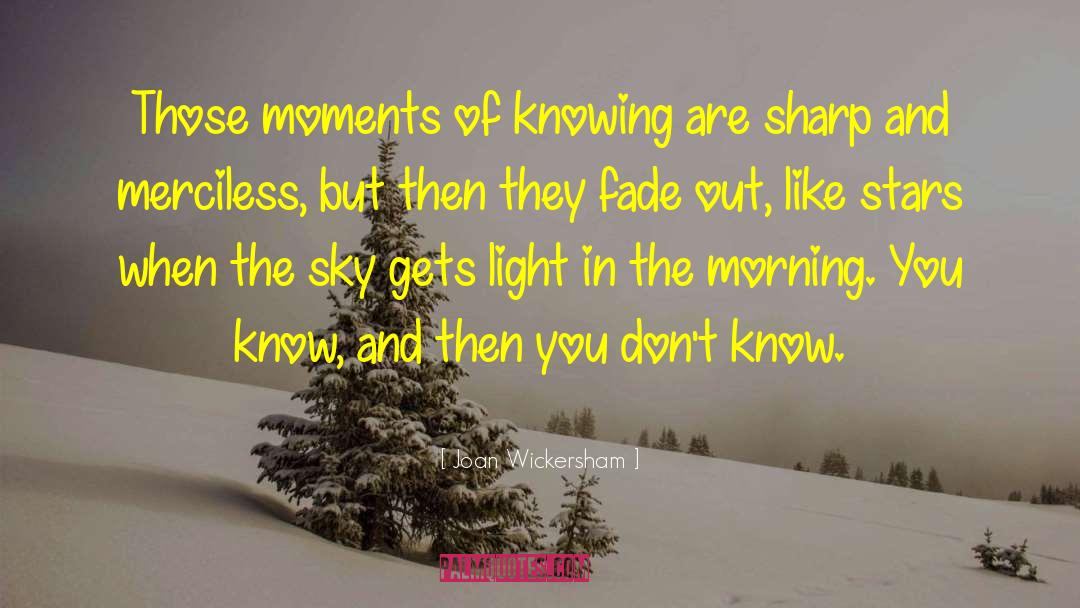 Joan Wickersham Quotes: Those moments of knowing are