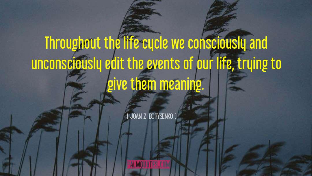 Joan Z. Borysenko Quotes: Throughout the life cycle we