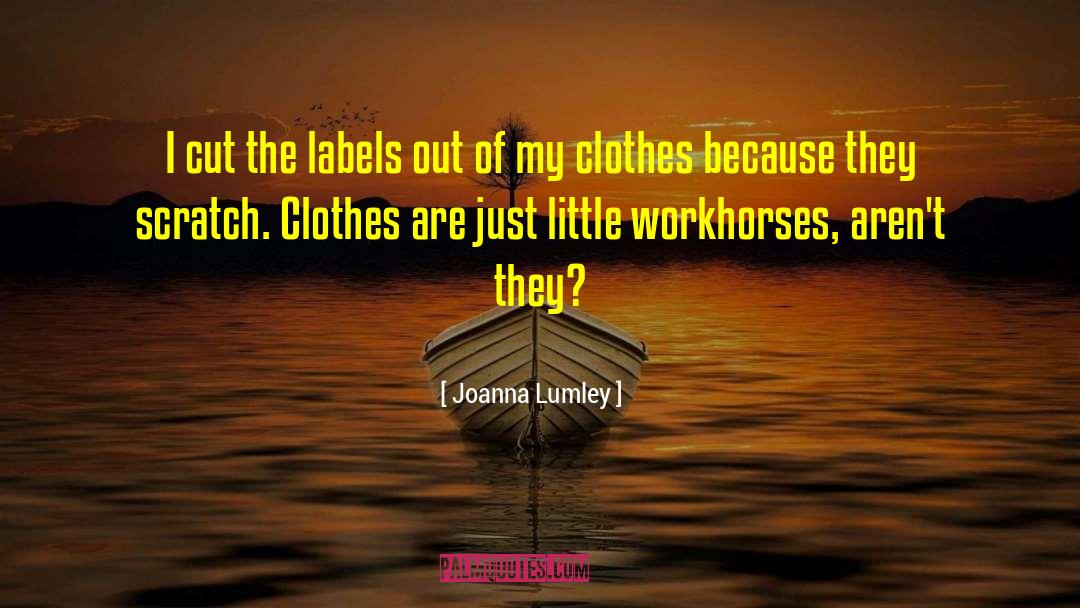 Joanna Lumley Quotes: I cut the labels out