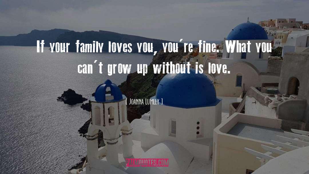 Joanna Lumley Quotes: If your family loves you,