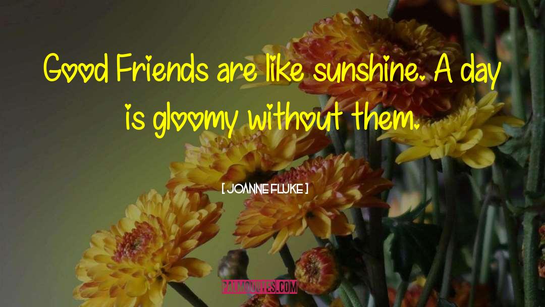 Joanne Fluke Quotes: Good Friends are like sunshine.