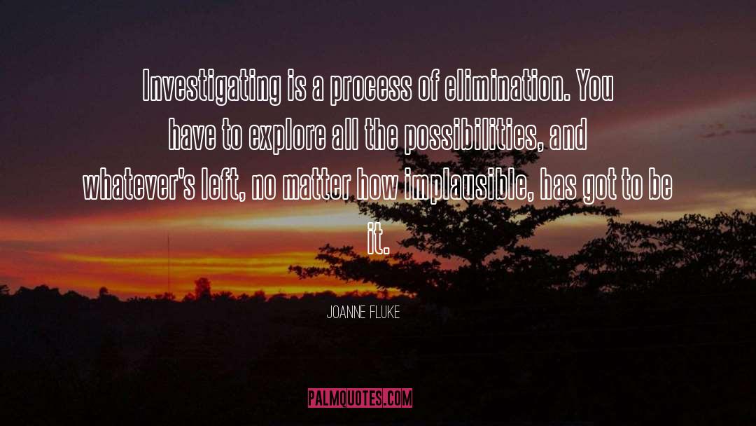 Joanne Fluke Quotes: Investigating is a process of