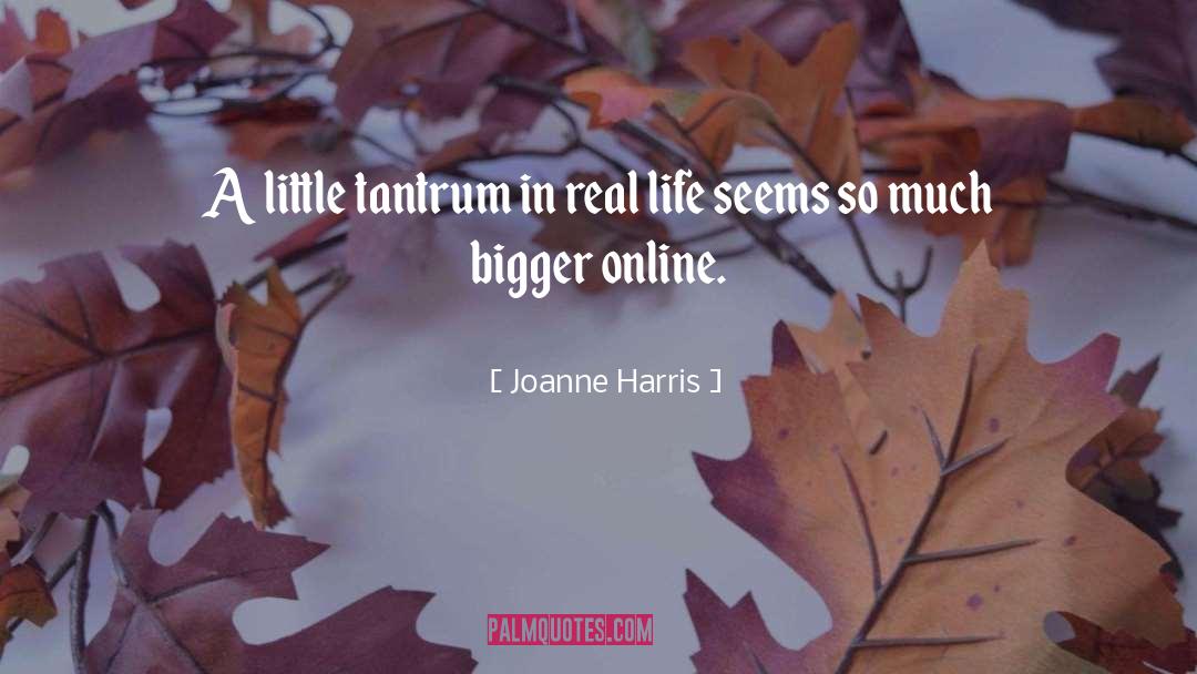 Joanne Harris Quotes: A little tantrum in real