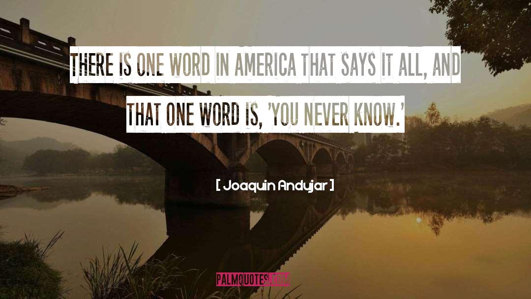 Joaquin Andujar Quotes: There is one word in